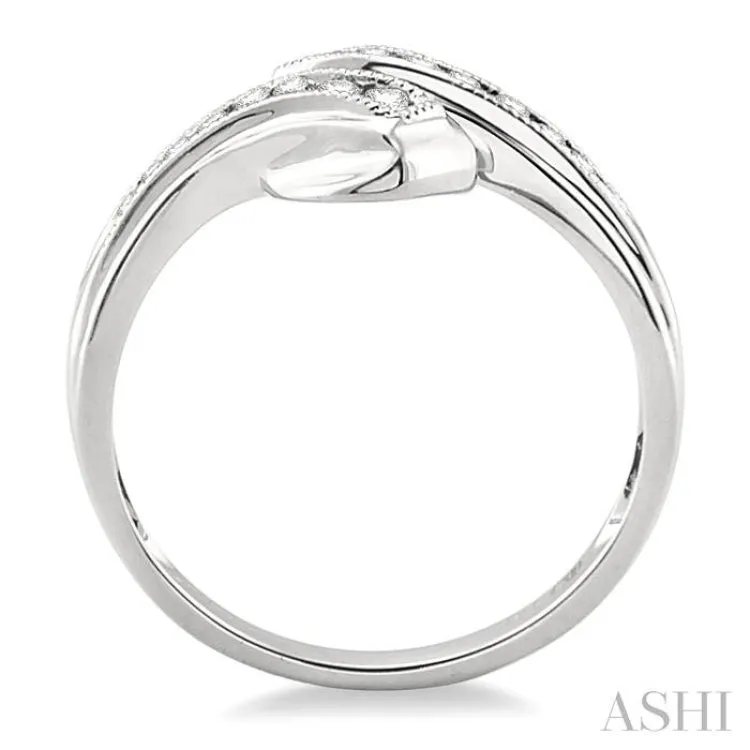 1/4 ctw Round Cut Diamond By-pass Ring in 10K White Gold