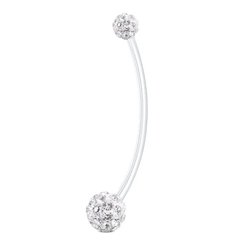 14G Double Disco Balls AB Rainbow Gold Pregnancy Belly Rings 25MM 38MM Available