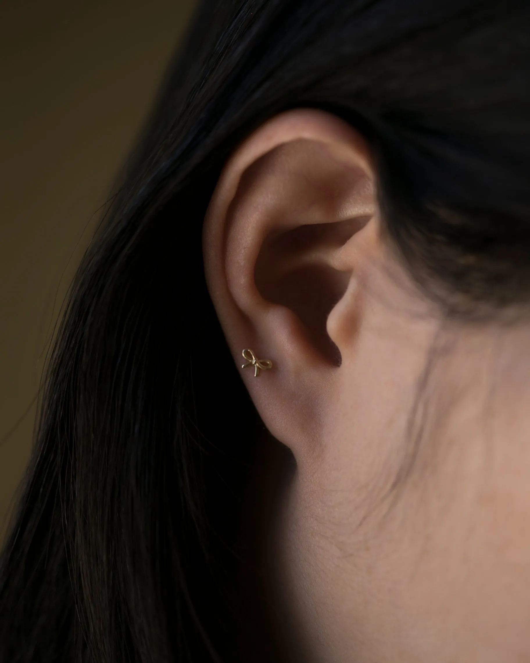 14K Bow Stud Earrings