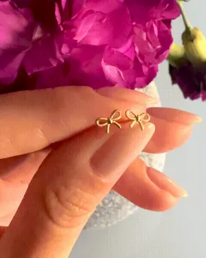 14K Bow Stud Earrings