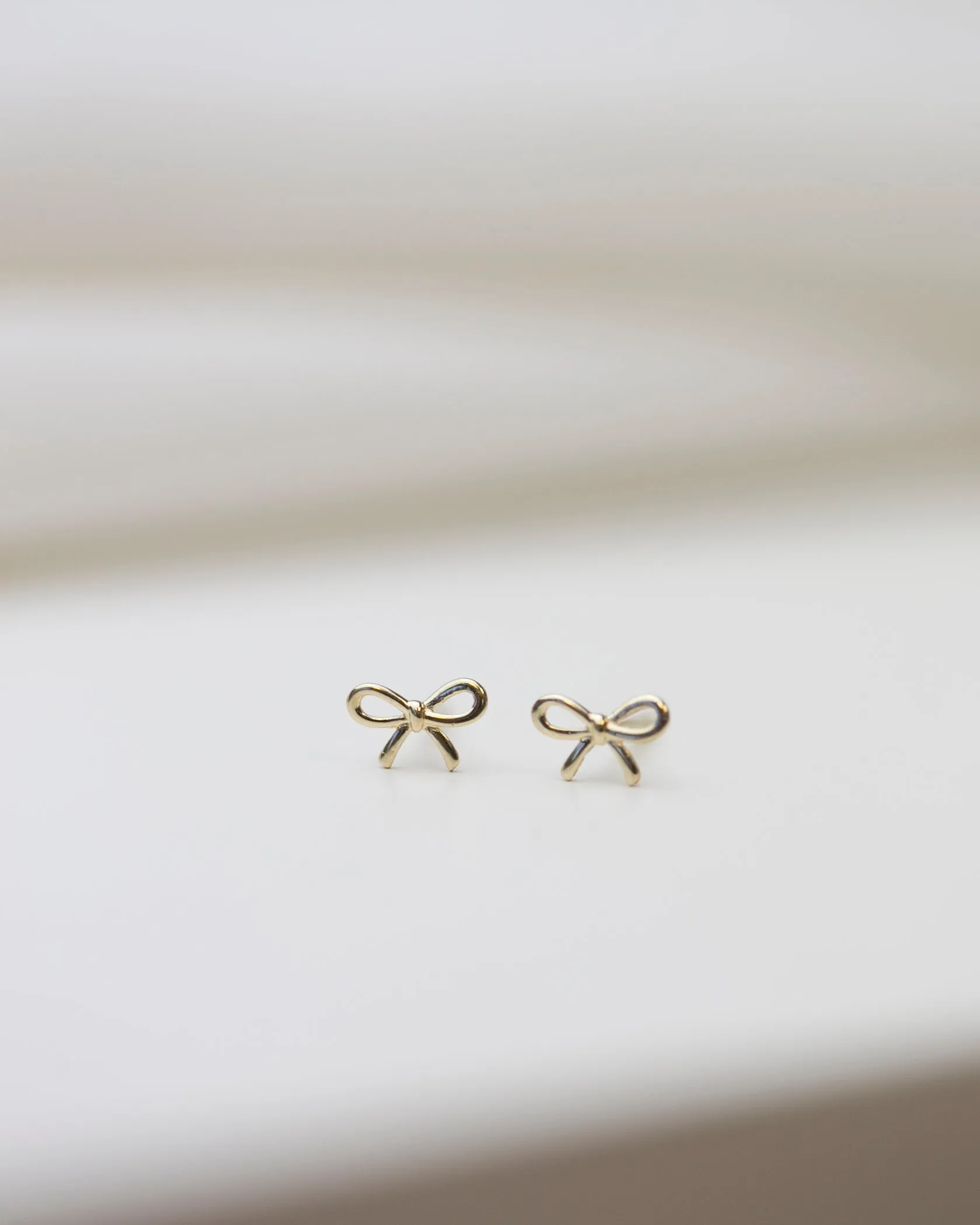 14K Bow Stud Earrings