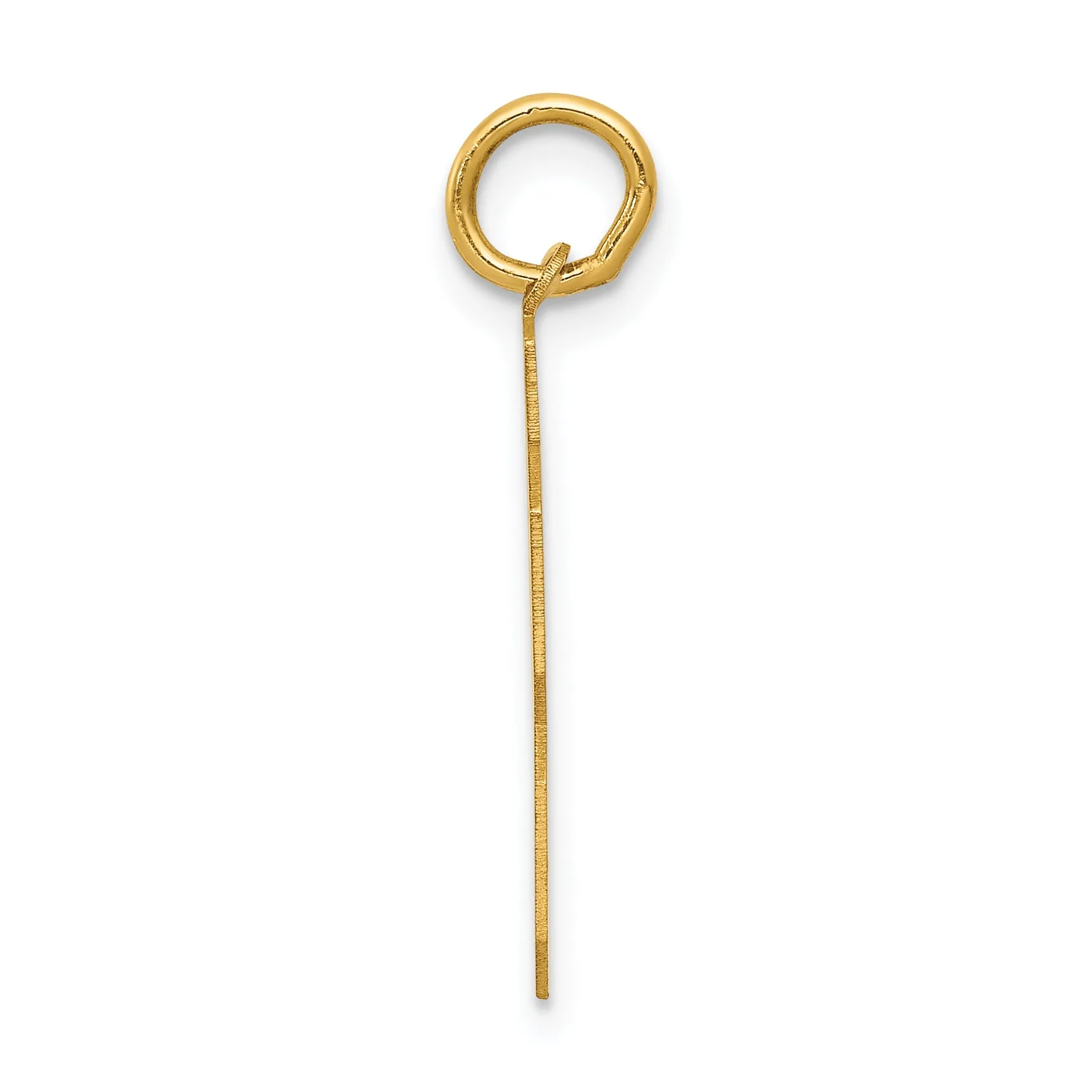 14K Gold Medium Satin Number 63 Charm with Brushed Finish
