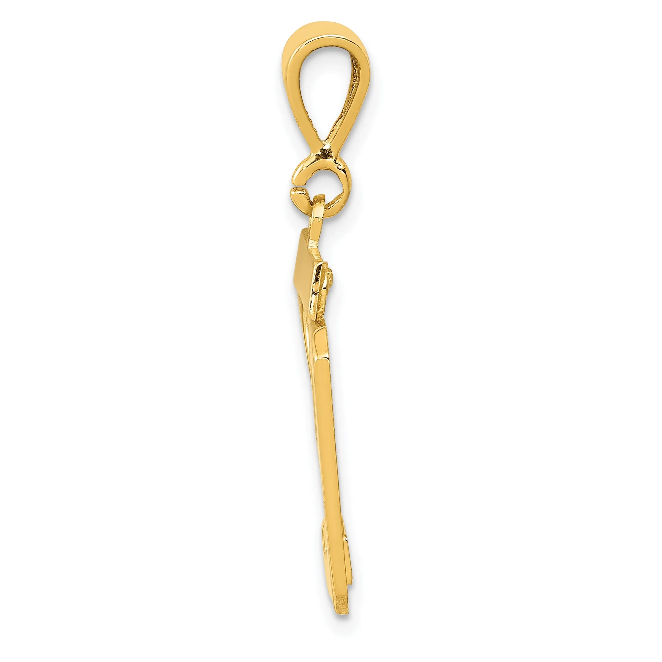 14K Gold Polished Number 29 Charm in Elegant Medium Size