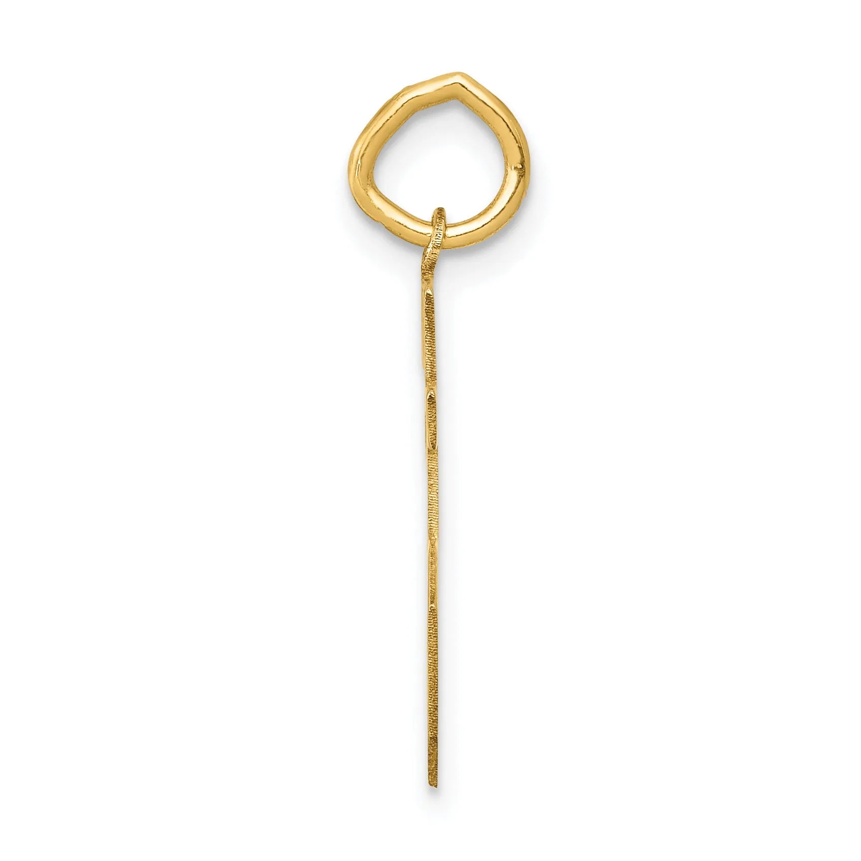14K Gold Small Satin Number 85 Charm  Brushed Finish, Laser-Cut Design