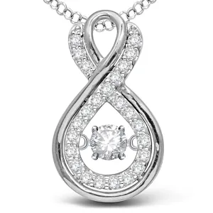 14K White Gold 0.20 Ct. Tw. Dancing Diamond Infinity Pendant