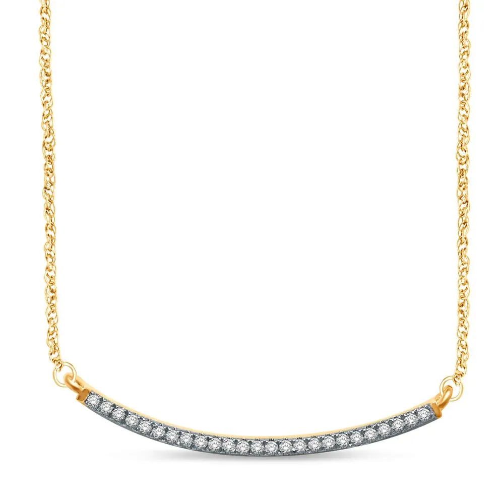 14K White Gold 1/6 Ct.Tw. Modern Diamond Smile Necklace