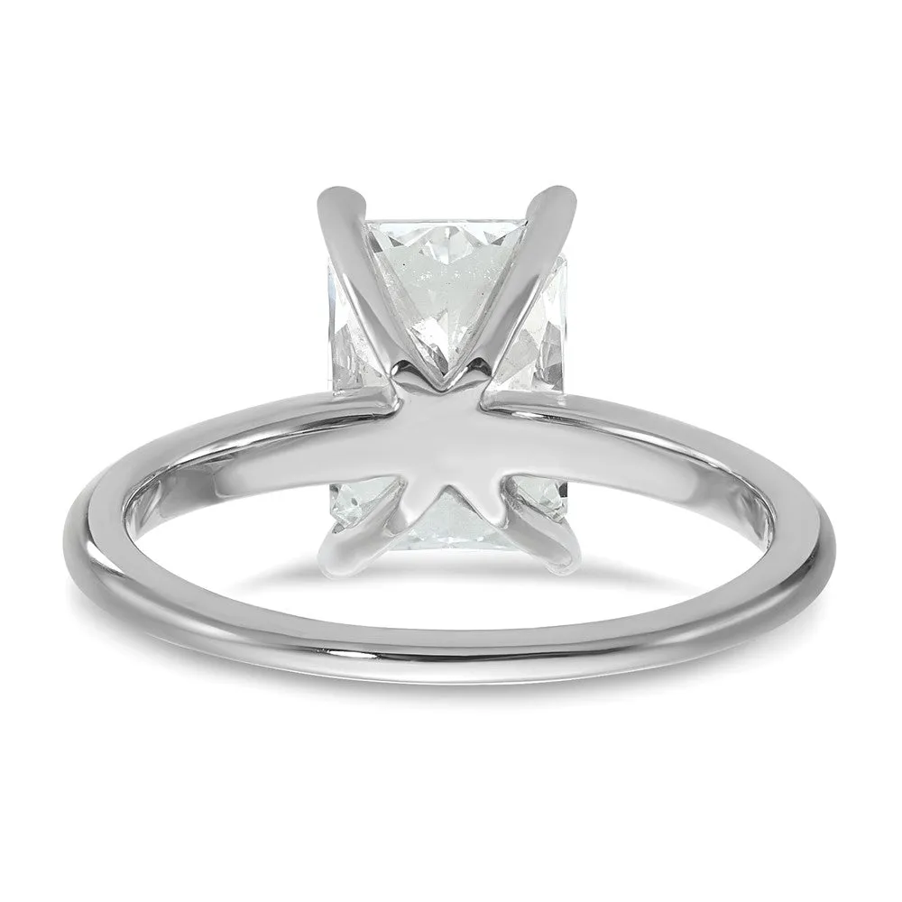 14k White Gold 2 1/2 Ct Lab Grown Diamond Solitare Engagement Ring