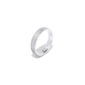14kt White Gold Fingerprint Band Ring (for him)