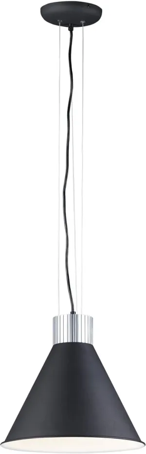 14"W Storehouse LED Pendant Satin Aluminum / Black