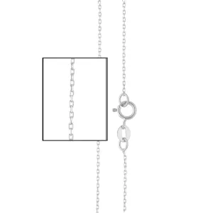 18k Solid White Gold Thin Cable Chain Pendant 0.54mm Wide