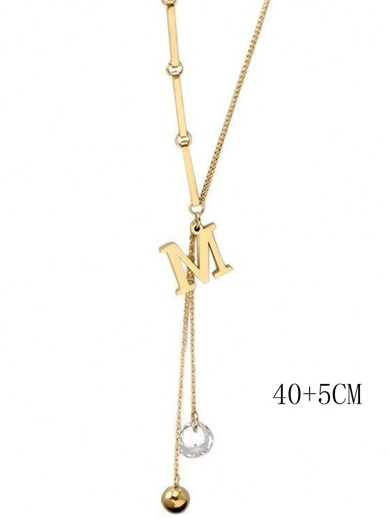 1pc Stainless Steel Letter Pendant Titanium Steel Women's Clavicle Chain With Unique Designer Style