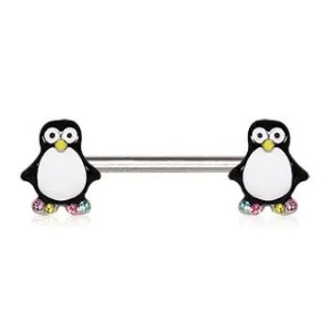 316L Stainless Steel Adorable Penguin Nipple Bar