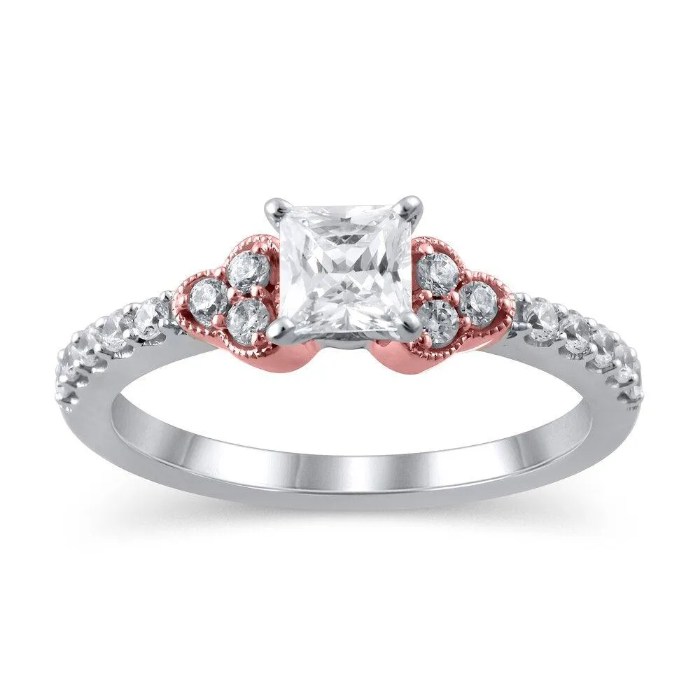 3/4 Cttw Princess-Cut Diamond Tri-Sides Vintage-Style Engagement Ring in 14K Yellow Gold (0.75 Ct, I-I2)