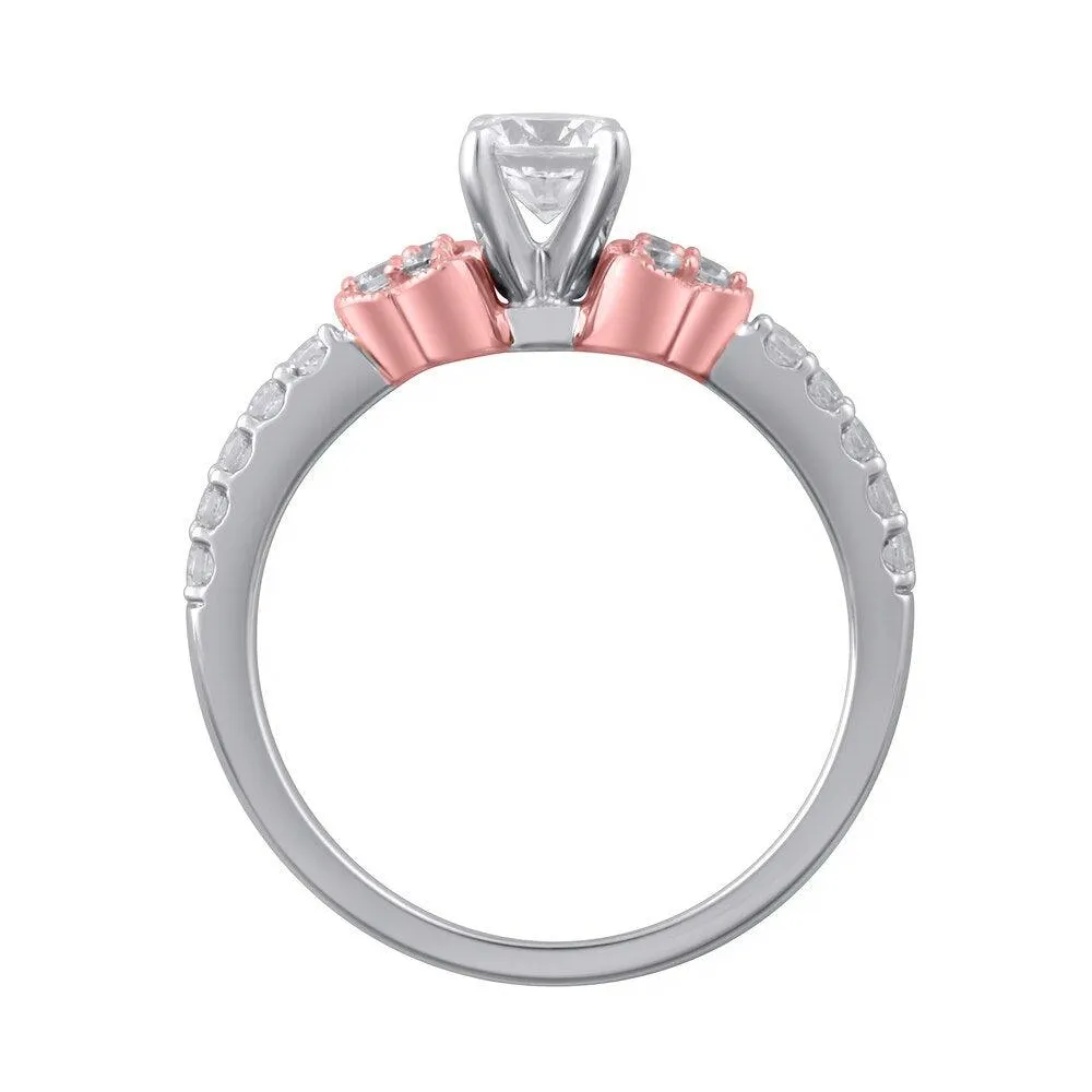 3/4 Cttw Princess-Cut Diamond Tri-Sides Vintage-Style Engagement Ring in 14K Yellow Gold (0.75 Ct, I-I2)