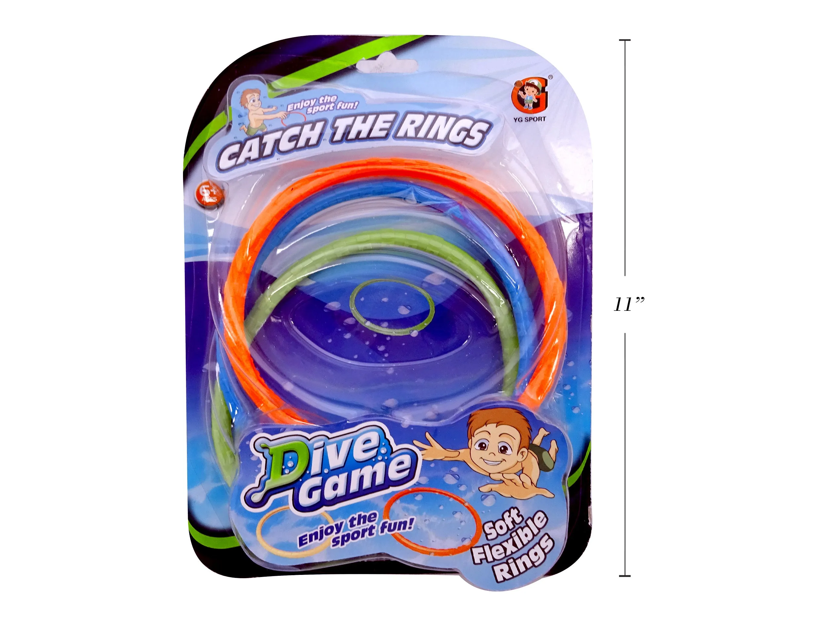 3Pk 6In Flexible Dive Rings. B-C.