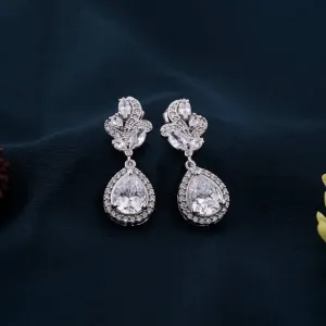 4Ct Moissanite Teardrop Dangle Earrings