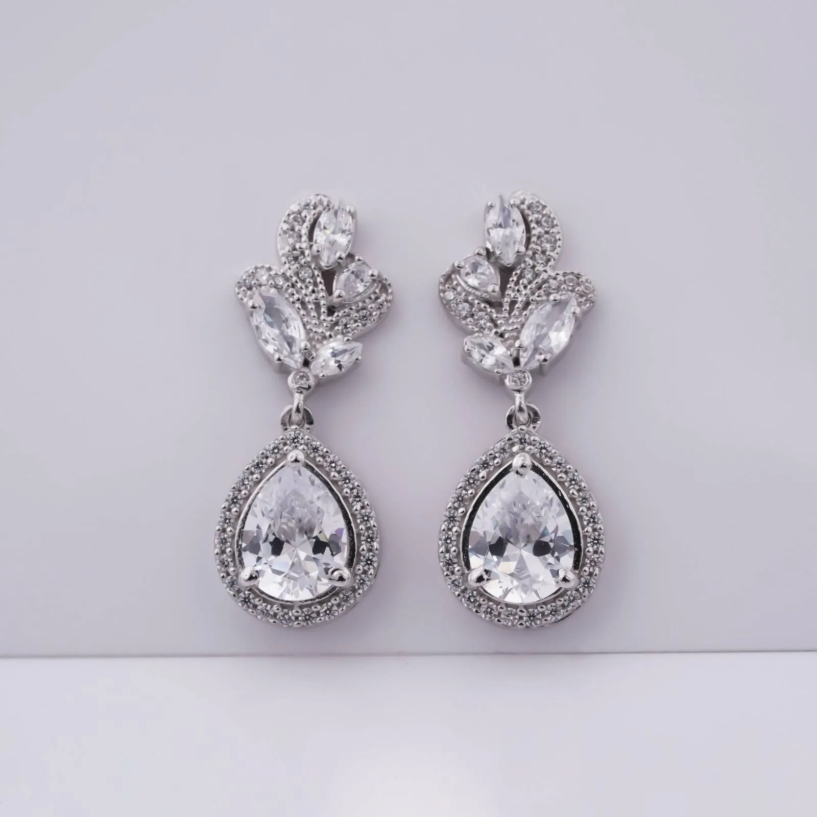 4Ct Moissanite Teardrop Dangle Earrings