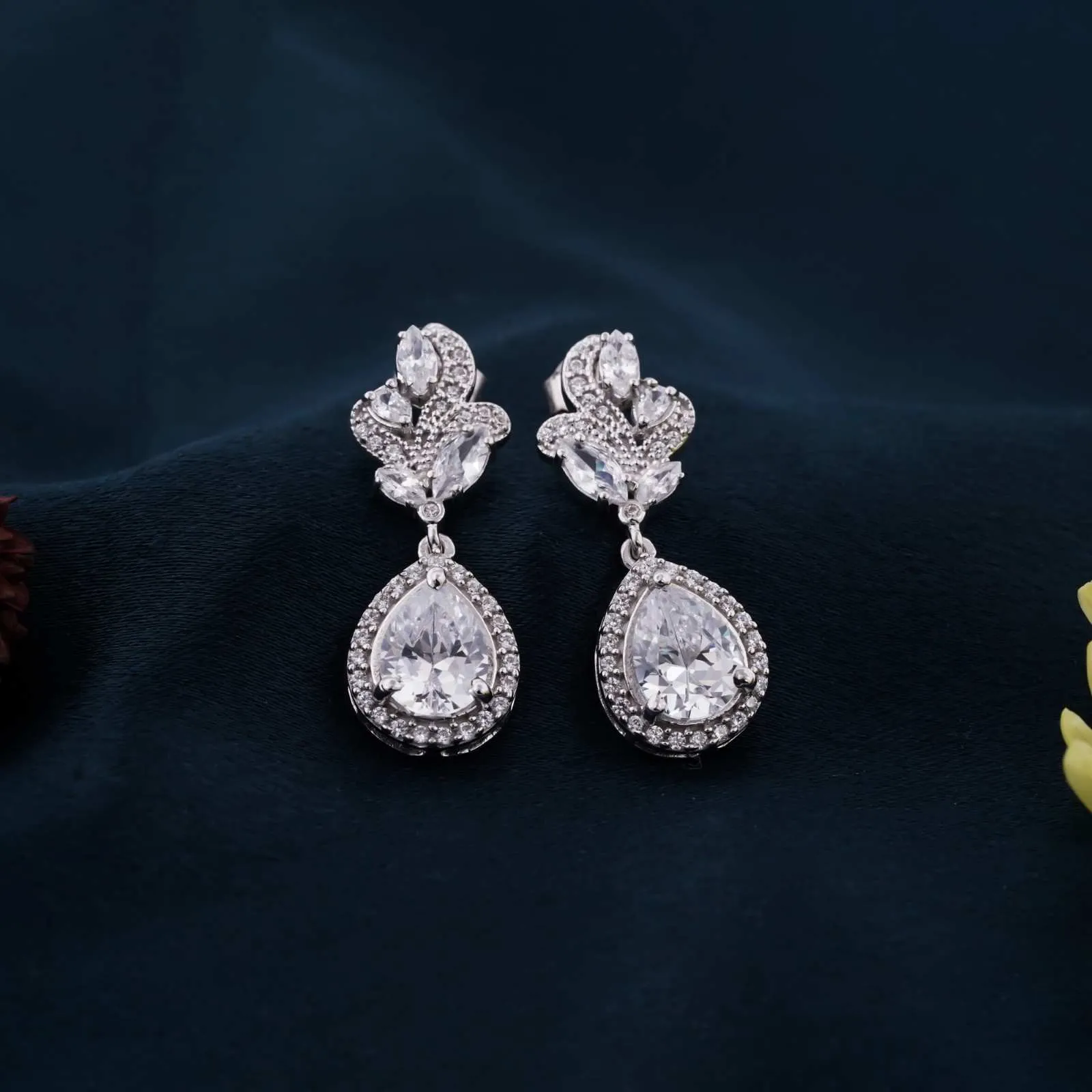 4Ct Moissanite Teardrop Dangle Earrings