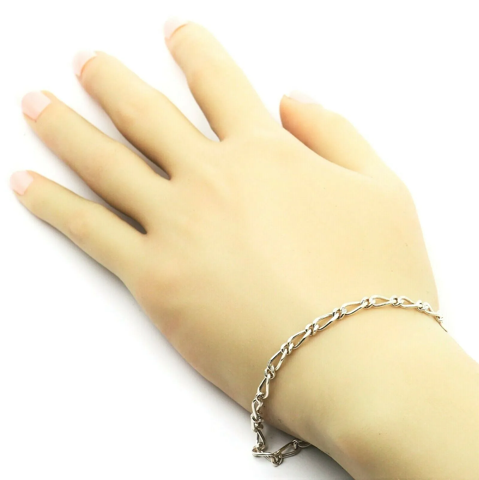925 Sterling Silver Chain Bracelet with Heart Padlock