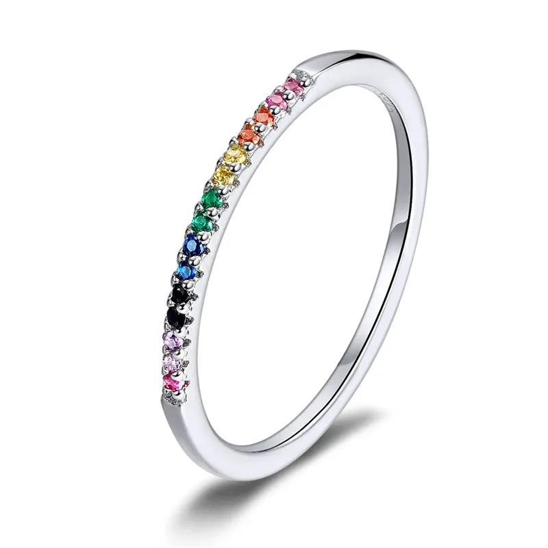 925 Sterling Silver Diamond Stackable Ring