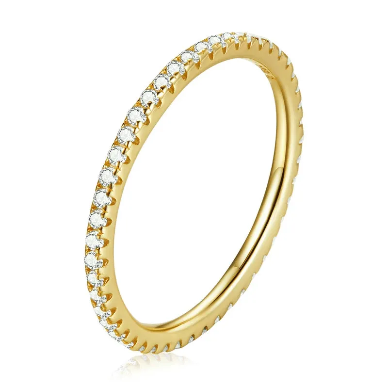 925 Sterling Silver Diamond Stackable Ring