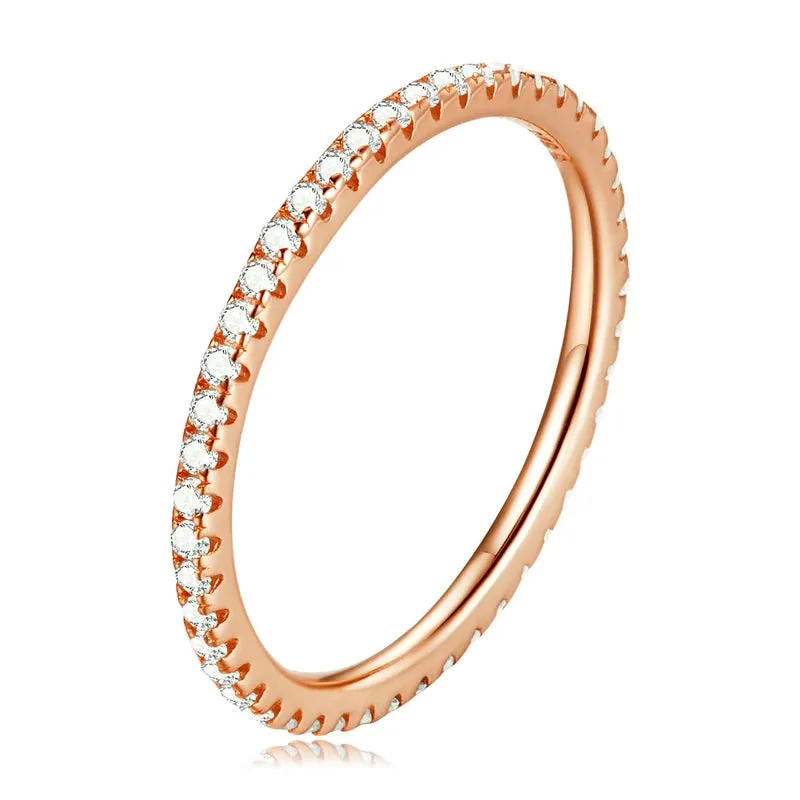 925 Sterling Silver Diamond Stackable Ring