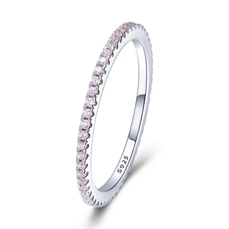 925 Sterling Silver Diamond Stackable Ring