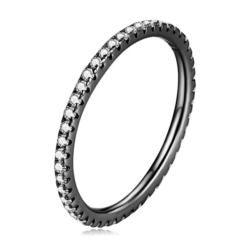 925 Sterling Silver Diamond Stackable Ring