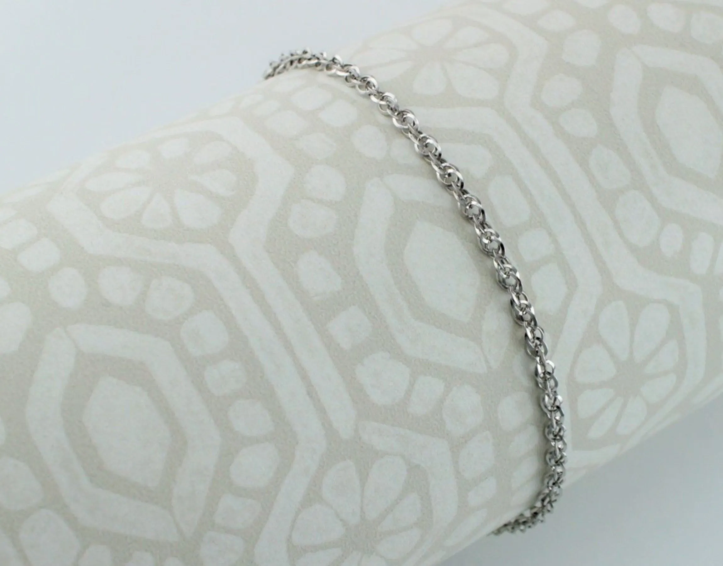 9ct White Gold Diamond Cut Prince Of Wales Bracelet  7"
