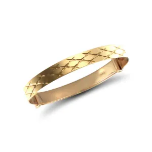 9ct Yellow Gold 5.0mm Patterned Expandable Baby Bangle 3.0g