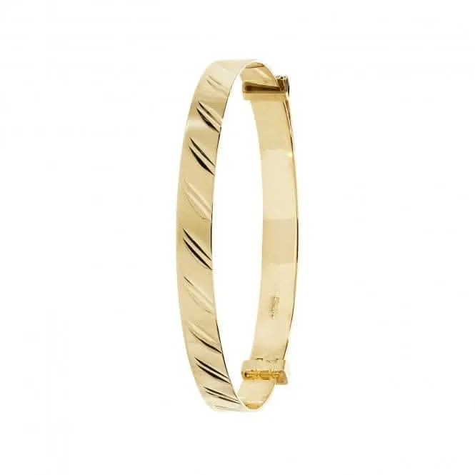 9ct Yellow Gold Diamond Cut Baby Bangle BN132
