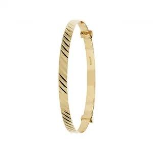 9ct Yellow Gold Diamond Cut Baby Bangle BN132