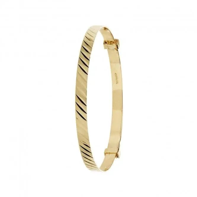 9ct Yellow Gold Diamond Cut Baby Bangle BN132