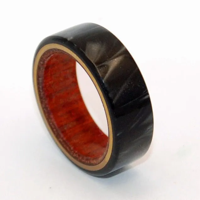 A Love You Can Lean On | Men's Black Resin, Wood & Titanium Wedding Ring