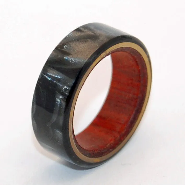 A Love You Can Lean On | Men's Black Resin, Wood & Titanium Wedding Ring