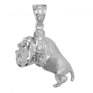 Acotis Silver Bulldog with Zirconia Pendant G6764CZ