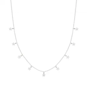 Acotis Silver Necklace Rhodium Plated Star Charms G3371