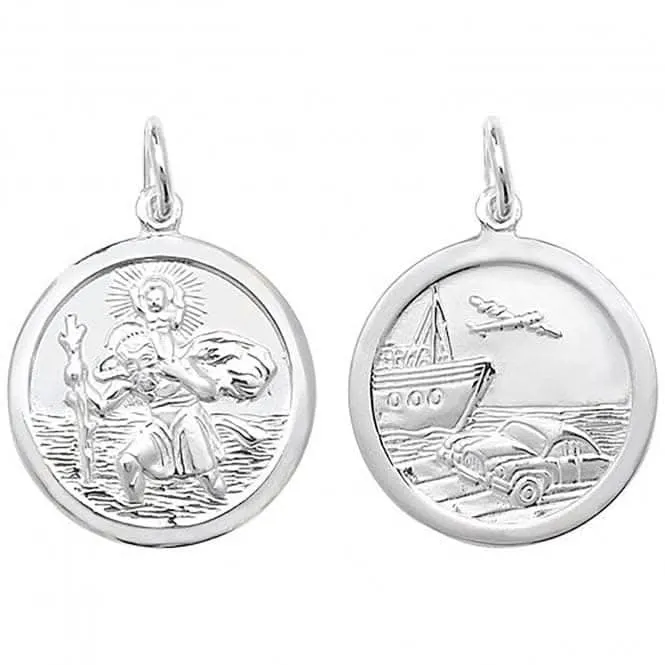 Acotis Silver Pendant St Christopher Double-Sided G6777