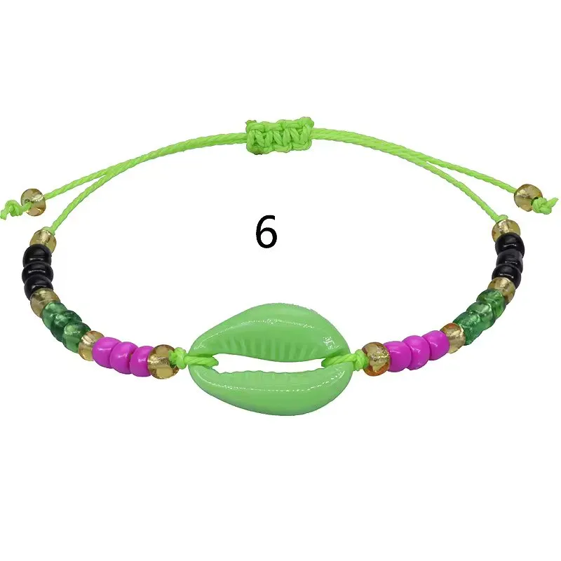 Adjustable Beaded Shell Bracelets