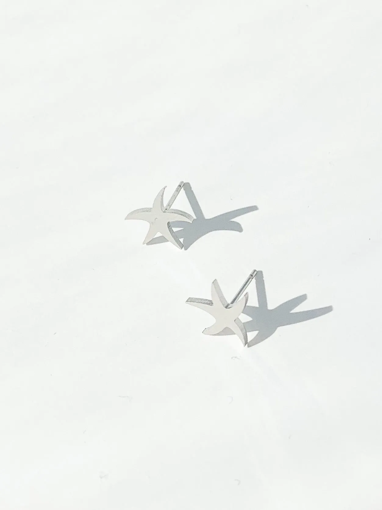 Alina Large Starfish Studs - Silver
