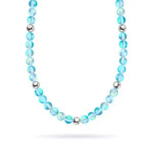 Aquamarine | Silver | Mermaid Glass Statement Necklace