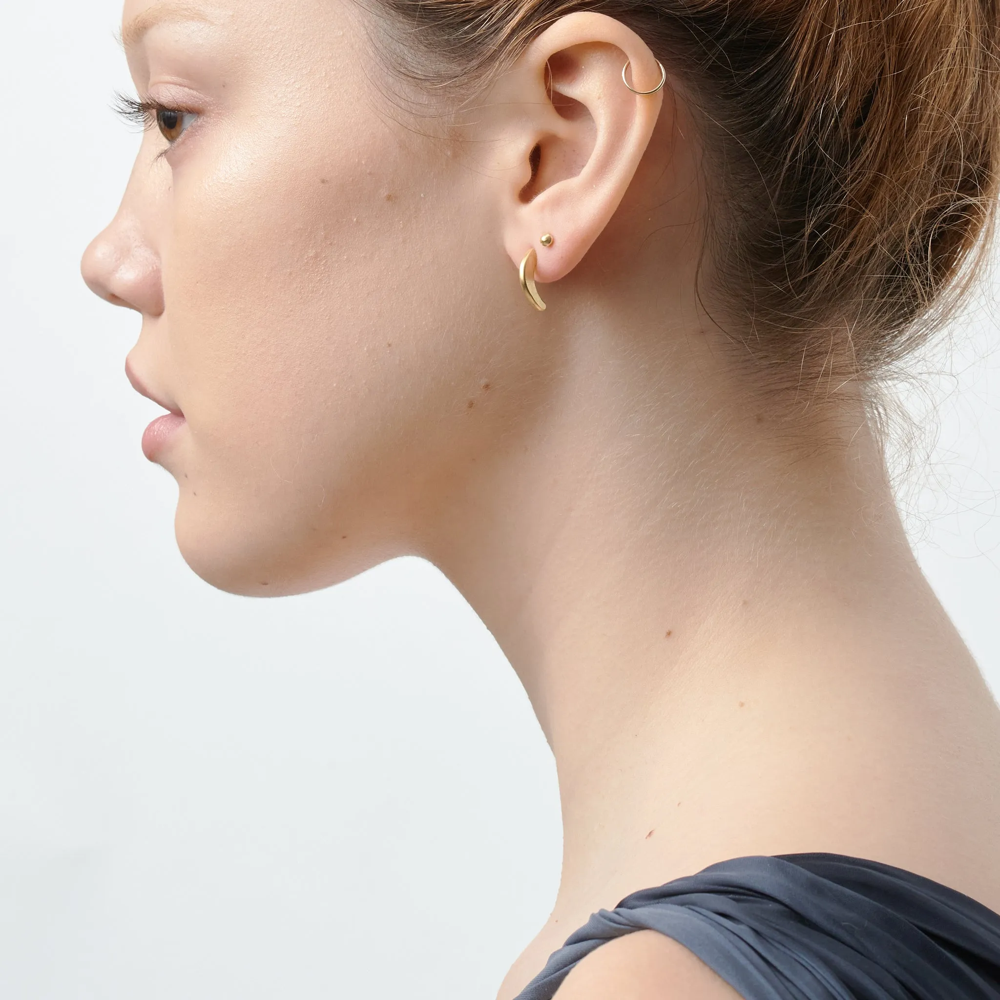 Arc Studs, 19K Gold