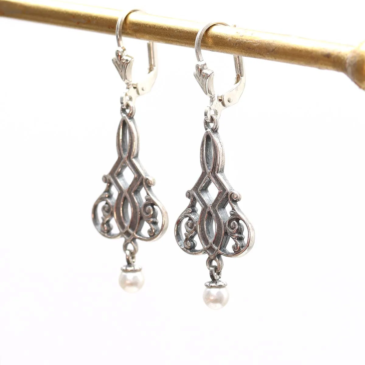 Art Nouveau Inspired Sterling Earrings #70927E