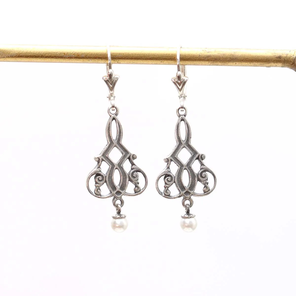 Art Nouveau Inspired Sterling Earrings #70927E