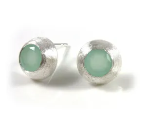 Aztec Studs Aqua Chalcedony