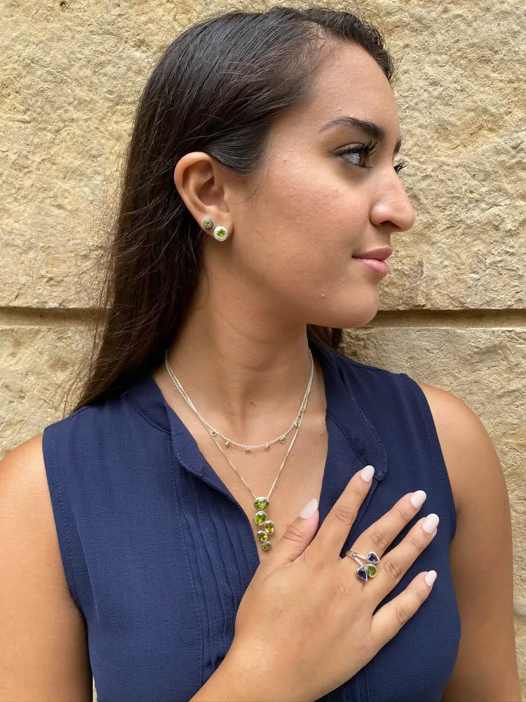 Aztec Studs Aqua Chalcedony
