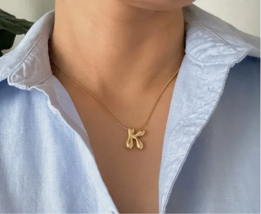 Balloon Letter Initial Necklace