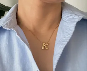 Balloon Letter Initial Necklace