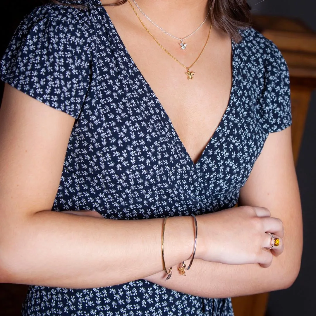 Bee Bangle | Silver - Rose Gold