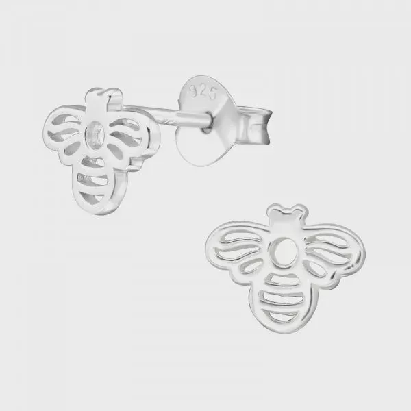 Bee Silver Stud Earrings